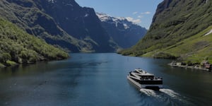 elektrisk sightseeinghurtigferge i fjorden 